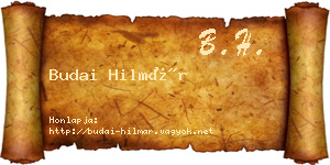 Budai Hilmár névjegykártya